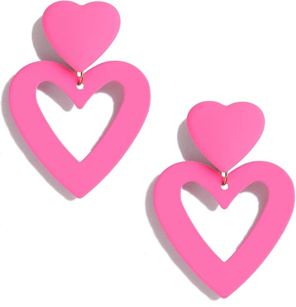 Dobbelt Hjerte Øreringe Dinglende Hjerte Drop Øreringe Til Kvinder Kærlighed Hjerte Dingle Øreringe Valentinsdag Mors Dag Gave
