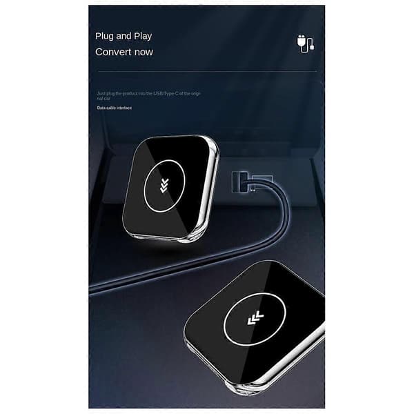 Trådløs Carplay Android Adapter 2 i 1 Trådløs Adapter Biladapter Konverter Kablet Android Auto til Trådløs Boks