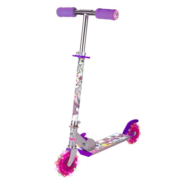 Sparkcykel med lysande däck - Enhörning - Rosa för barn