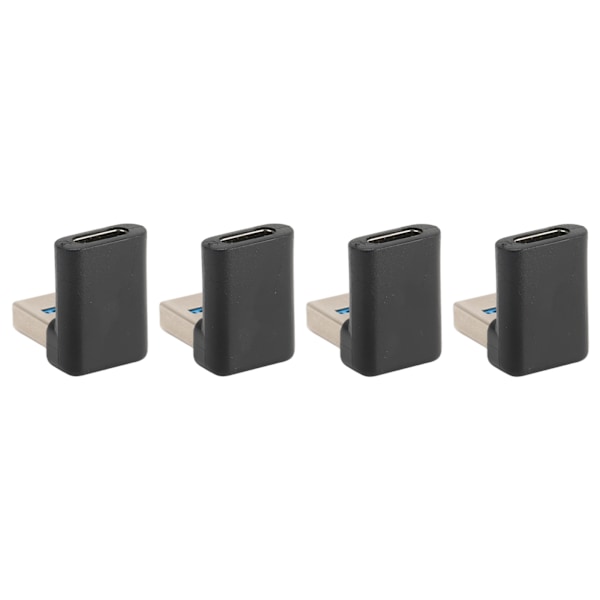 4st USB Typ C Rätvinkeladapter 10Gbps Överföring Bärbar USB Hane till Typ C Hona Adapter för Bärbara Datorer Stationära Datorer