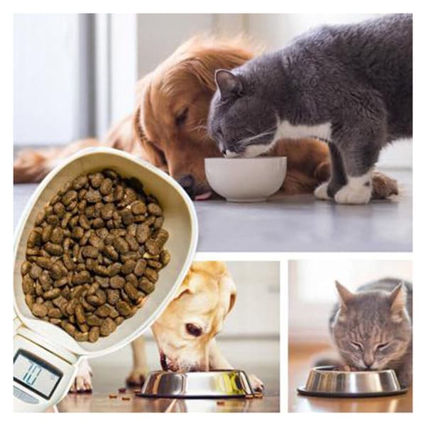800G/1G Vægtkop til kæledyrsfoder til hunde og katte Foder Skål Køkken Vægt Bærbar Måleske med LED-display