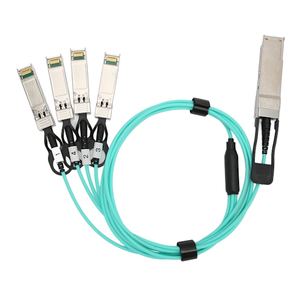 QSFP+ till 4 SFP+ Kabel 40G 1M Kabel Höghastighets Ljusstabil Prestanda Aktiv Optisk Kabel för Hemindustri