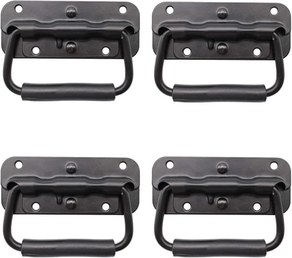 4 stk. Kassegreb, Metal Foldbart Greb, Sort Kassegreb, Fjeder