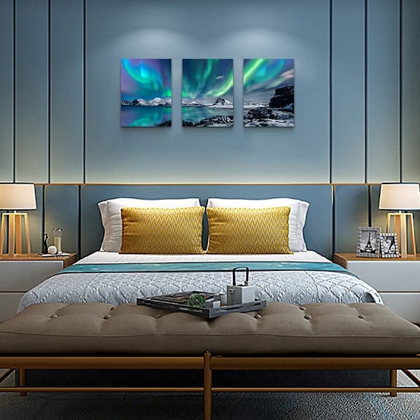 Bondehus Väggkonst Aurora Landskapsmålning på Canvas Vägg