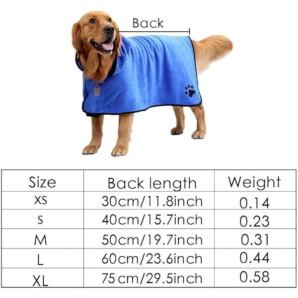 Mikrofiber Hundebadekåbe - Absorberende Lille Hundebadekåbe til Tørring