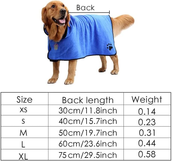 Mikrofiber Hundebadekåpe - Absorberende Liten Hundebadekåpe for Tørking
