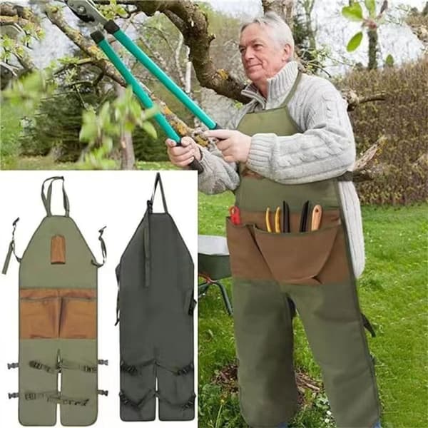 Förkläde, Trädgård Multificka Oxfordtyg Kontrast Utökad Utgåva Förkläde, Gräsmatta Klippning Utomhus, Khaki