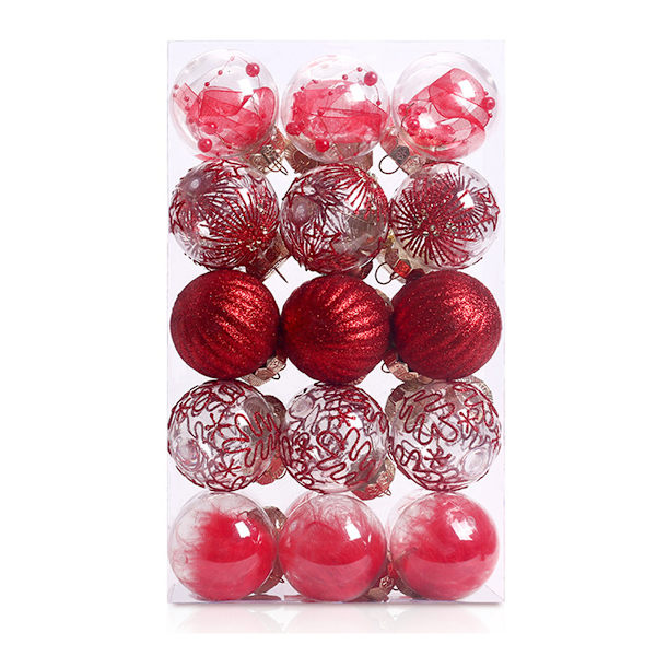 60MM/2.36" Christmas Ornaments Set, 30pcs Clear Christmas