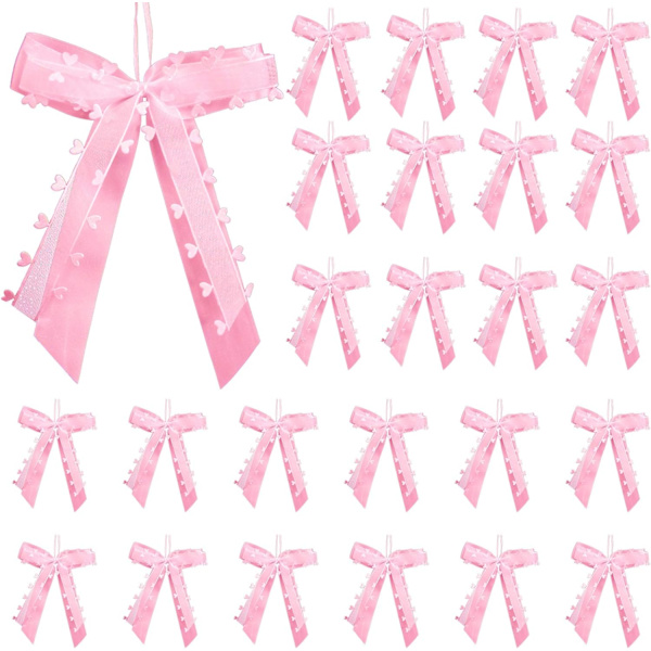 25 Pcs Noeuds de Ruban de Noël, Noeud de Ruban d'Ornements
