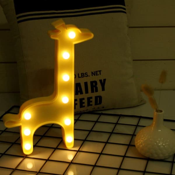 (Giraffe Light) Marquee Nattlampe for Barnerom Lampe Giraffe Ne