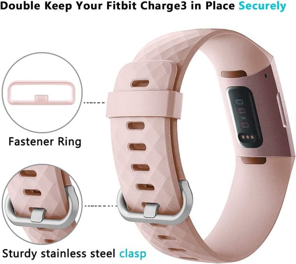 2-pak Erstatningsremme Kompatible med Fitbit Charge 3/Fitbit C