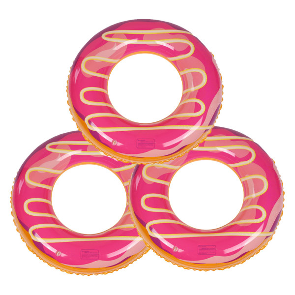 3st Donut Pool Float med glitter, roliga poolringleksaker