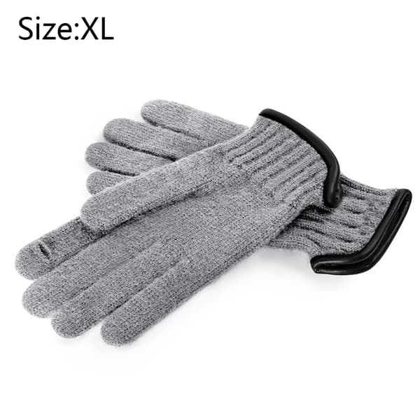 Grab fleece varme damehandsker Touch screen varme handsker strikket vinter Light Grey XL