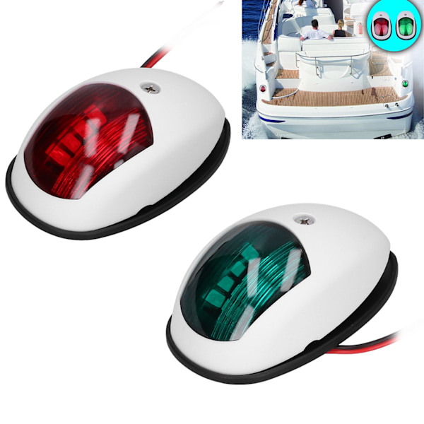 LED Navigationsljus för båt, röd och grön, vertikal montering, effektiv belysning, låg strömförbrukning, väderbeständig och hållbar