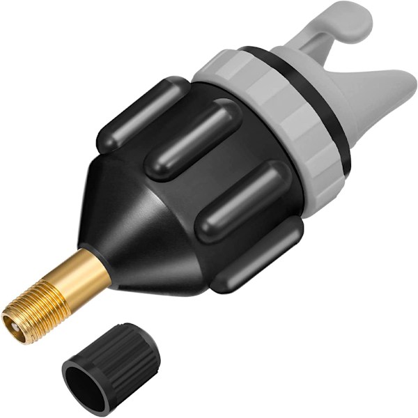 Pumpadapter, adapter för kompressor, portabel SUP-ventiladapter, uppblåsbar båtventiladapter för kajak, uppblåsbar båt, SUP-bräda Schwarz