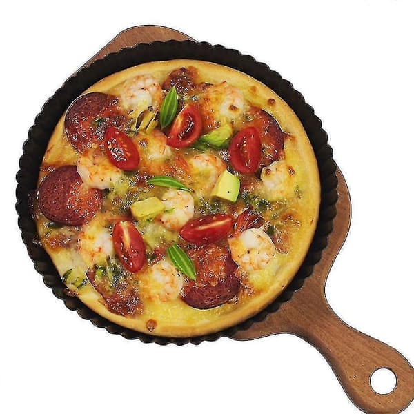 3 stk. Non-stick Pizza Pande Bageudstyr Kulstofstål Pizza Plade Rund Dyb Tallerkenform Bageværktøj