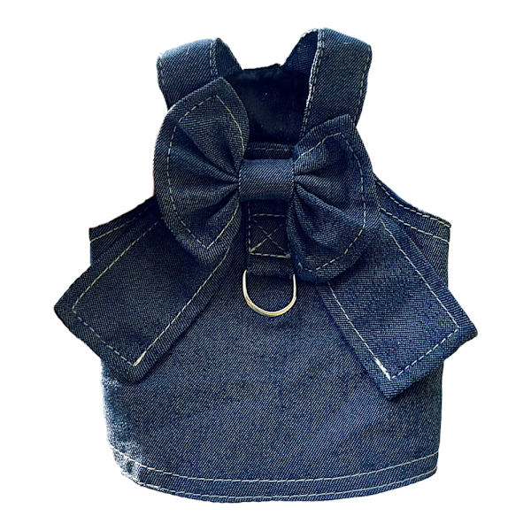 1PCS Hund kjol i denim för husdjur katt, promenad hund ut bröst bak