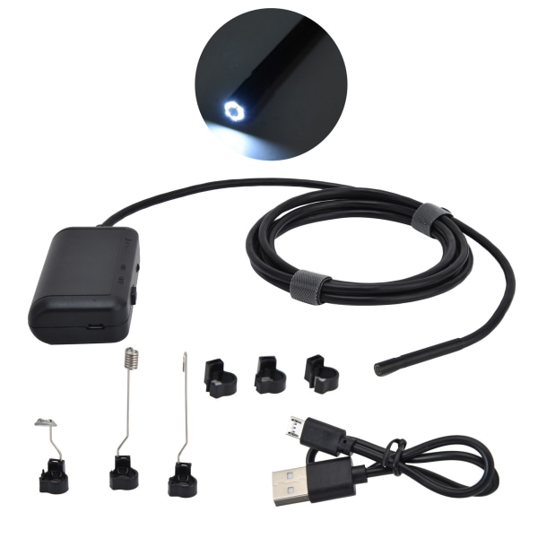 6LED HD endoskop 5,5 mm trådlös WiFi inspektionskamera IP67 vattentät borescope ormkamera för industrin
