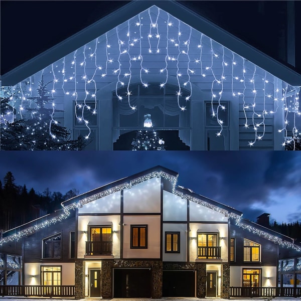 32.8ft 400 LED Icicle String Lights, 8 Modes Waterproof Icicle