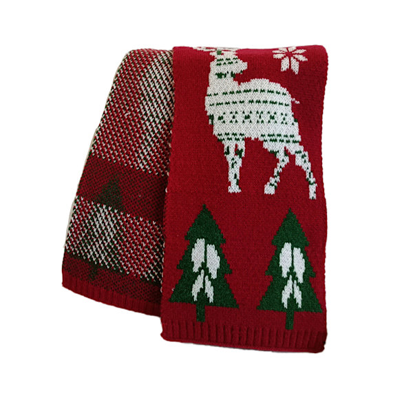 Julhalsduk Vintermode jacquardstickad halsduk style4