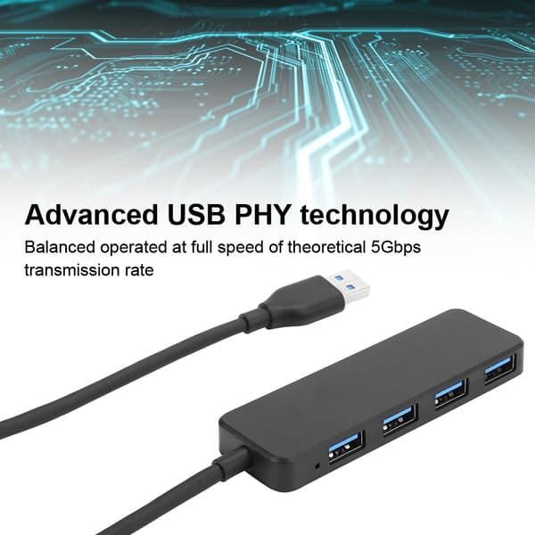 Bärbar Datahubb 4 Port USB 3.0 Splitter Höghastighetsöverföring Plug and Play Multifunktionell Hubb För Laptop Macbook Surface Pro PS5 Xbox Mini