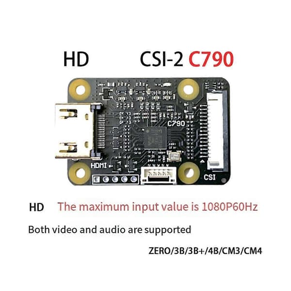 For kameraadapter - Kompatibel med -2-kort C790 1080P25Fp for ZERO/3B/3 B+/4B/CM3/CM4(B)
