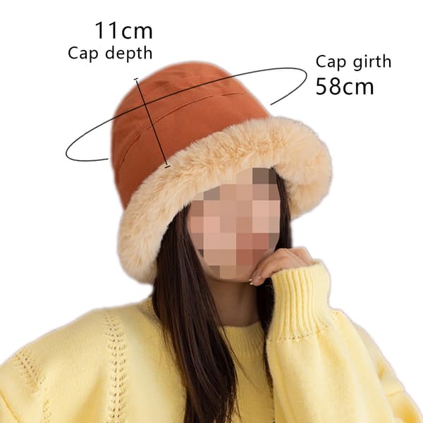 Dame Vinter Faux Suede Pels Bucket Hat