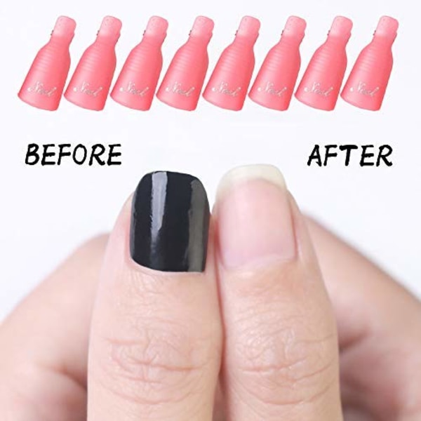 10 st Plast Akryl Nagelkonst Blötläggningsklämma UV Gel Polish Remover Wrap Verktyg PINK
