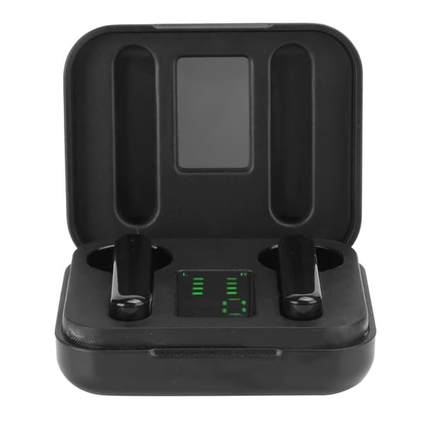 Portabelt Bluetooth 5.0 Headset True Wireless med LED Digital Display Stereo Hörlurar Svart