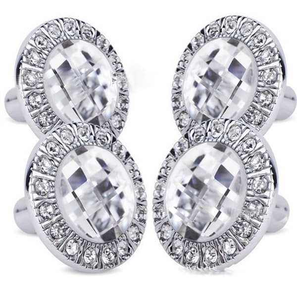 4 stk Runde Dørknapper 30mm Håndtak Glitrende Krystall Rhinestone Hånd
