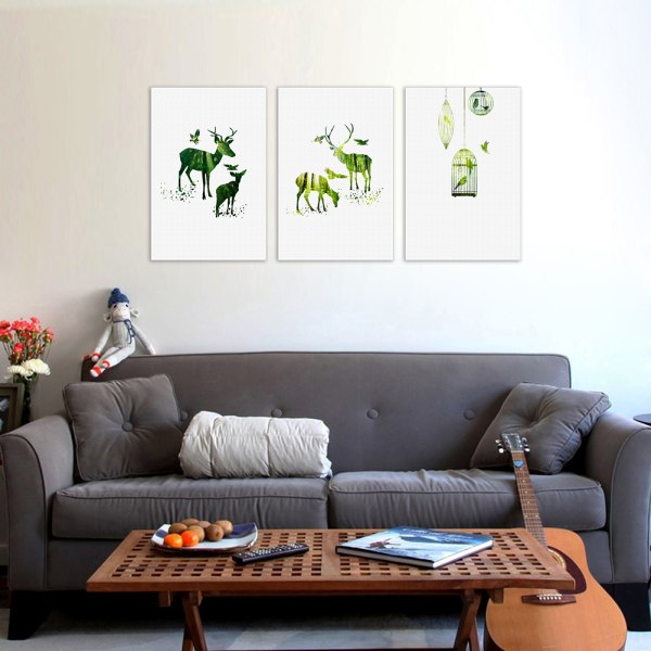Grön djurmotiv Canvas väggkonst Målning Tryckt bild