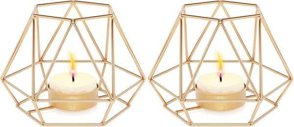 Ljusstake, Ljusstake, 2 stycken Geometriska Teeljus