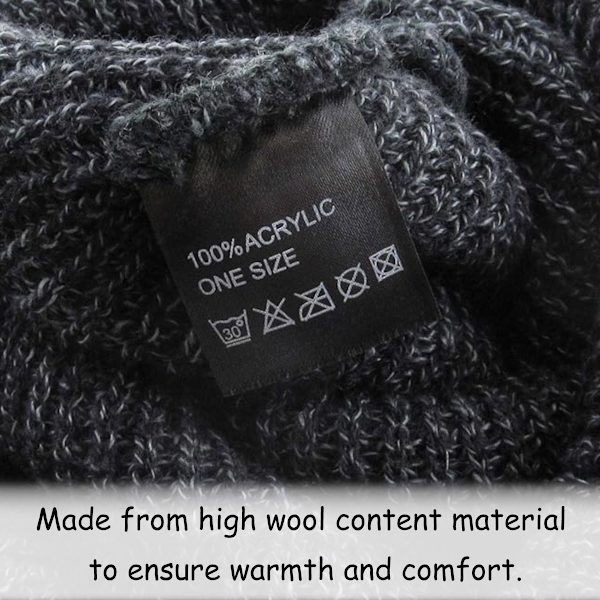Randig Pullover-mössa för höst och vinter, herr- och dammössa i varm ull för höst och vinter, stickad utomhusmössa