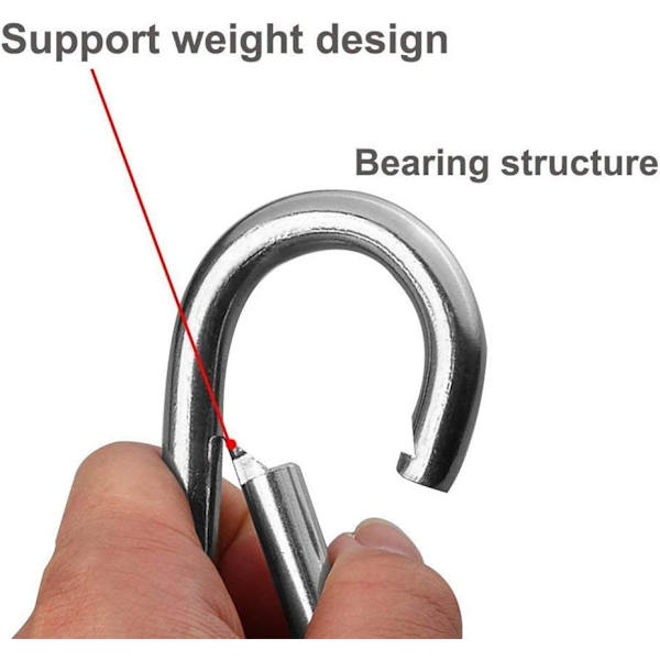 6PCS Fjäderlås Karabiner - 304 Rostfritt Stål Tunga