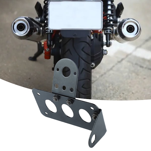 Sidomonterat Motorcykelregistreringsskyltfäste Universell Passform Justerbar Höjd Aluminiumlegering Konstruktion Horisontell Vertikal Installation Hållbar