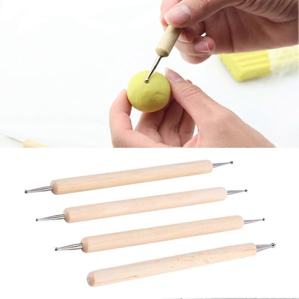 4st DIY Keramik Kulspets Polymerlera Skulptering Prägling Modelleringsverktyg