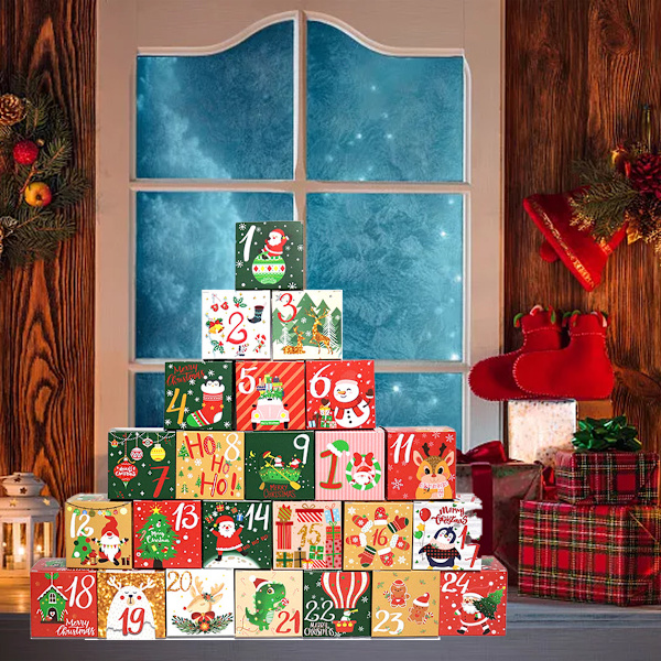24pcs Christmas Advent Calendar Boxes Countdown to Christmas
