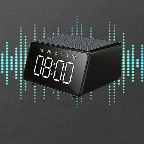 Väckarklocka, trådlös laddning digital väckarklocka, smart väckarklocka radio med USB-port, handsfree-samtal för sovrum