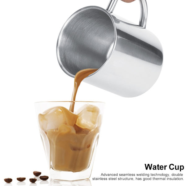300 ml tyk dobbeltlags kaffekop/tekop i rustfrit stål