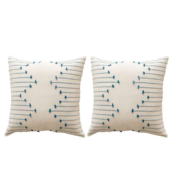 Set med 2 Neutrala Dekorativa Texturerade Kuddfodral Bondgård Örngott Moderna Fyrkantiga Kuddfodral för Soffa, Divan, Vardagsrum blue