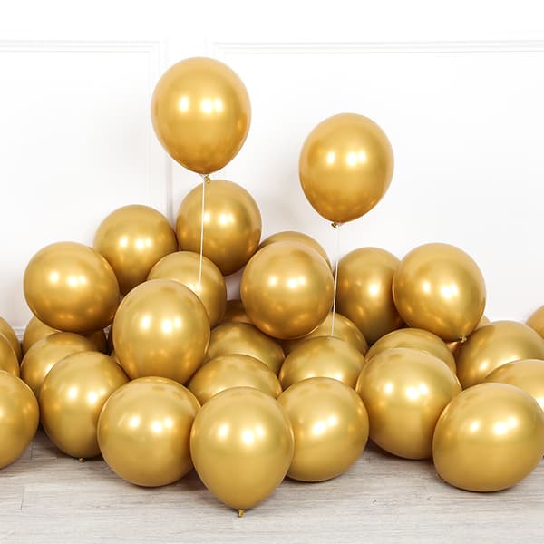 Set med 30 metalliska guldballonger
