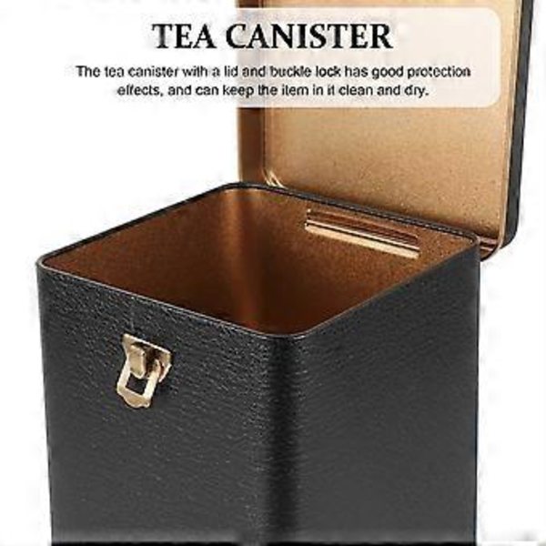 Teboks af Tinplade til Opbevaring af Løste Te, Bærbar Tebeholder, Tinpladeboks