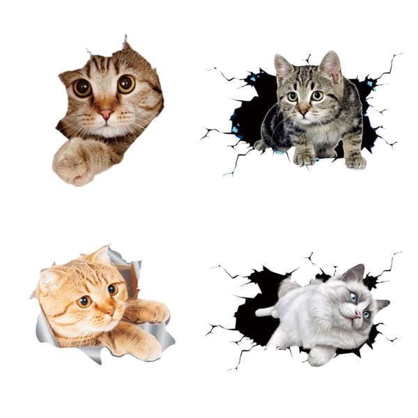 3D Kat Dekal Sød Kat Dekorativ Dekal Kat Sticker Dyretema D