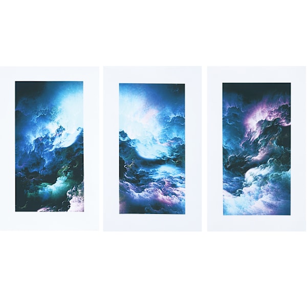 Vattentät stjärnhimmel triptyk målningar Fantastisk triptyk