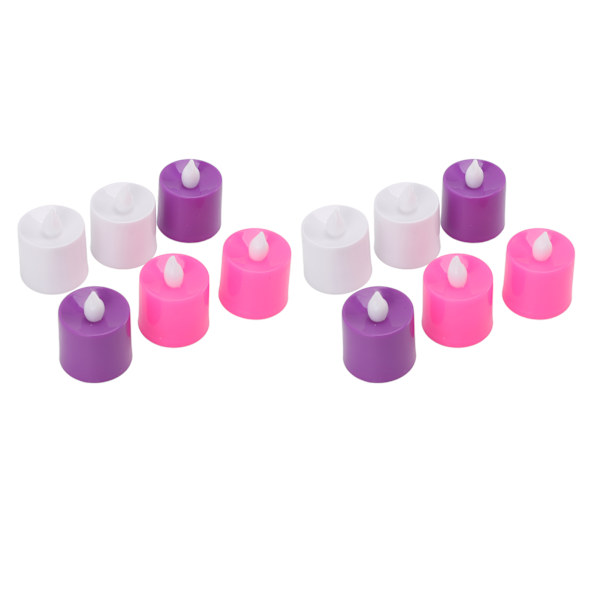 12 st LED elektroniska ljus färgglada värmeljus