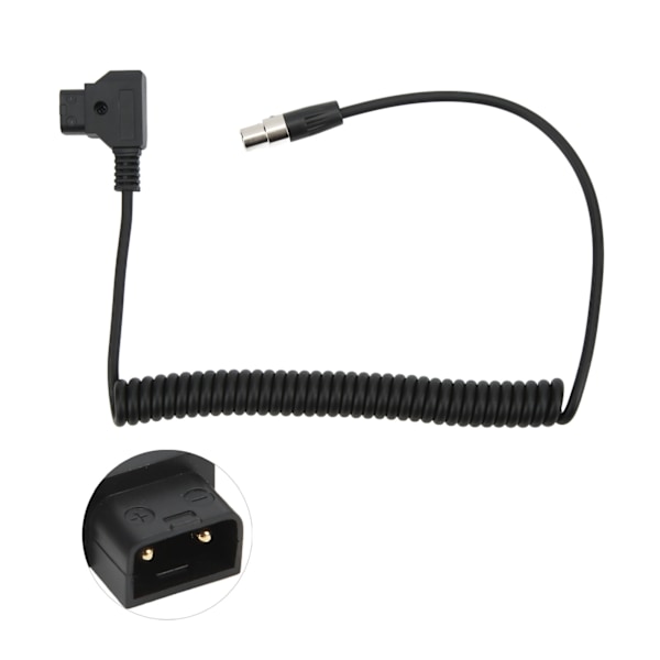 D-Tap till 4-pin XLR-kontakt strömkabel, supermjuk PVC infällbar spirallina för snygg anslutning, uppgraderade skarvar för stabil överföring