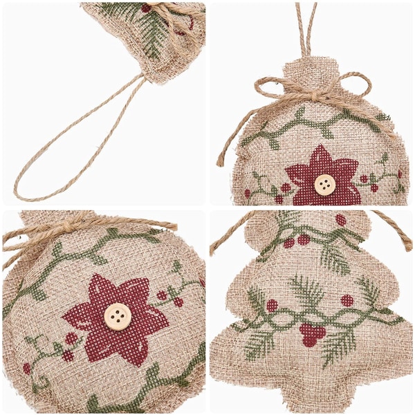 Christmas Burlap Tree Ornaments Hanging Decorations Christmas