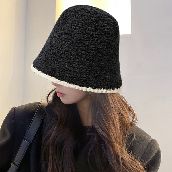 Varm Ull Cloche Hatt Solid Vinterbøttehatter
