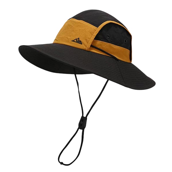 Unisex fiskehatt Safari Bredbrättad strandhatt Solhatt Sommar UV-skydd hatt Black