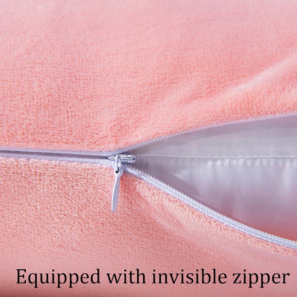Flanell Örngott Standard Set om 2, Supermjukt Fleece Örngott med Dragkedja för Sovrum, Soffa, Bäddsoffa, Lyxigt Mysigt Luddigt Pastel pink